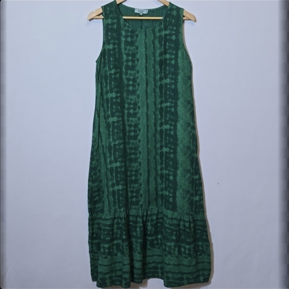 Allegra Masetti Linen Maxi Dress Size‎ M Flounce Hem Firenze Italy